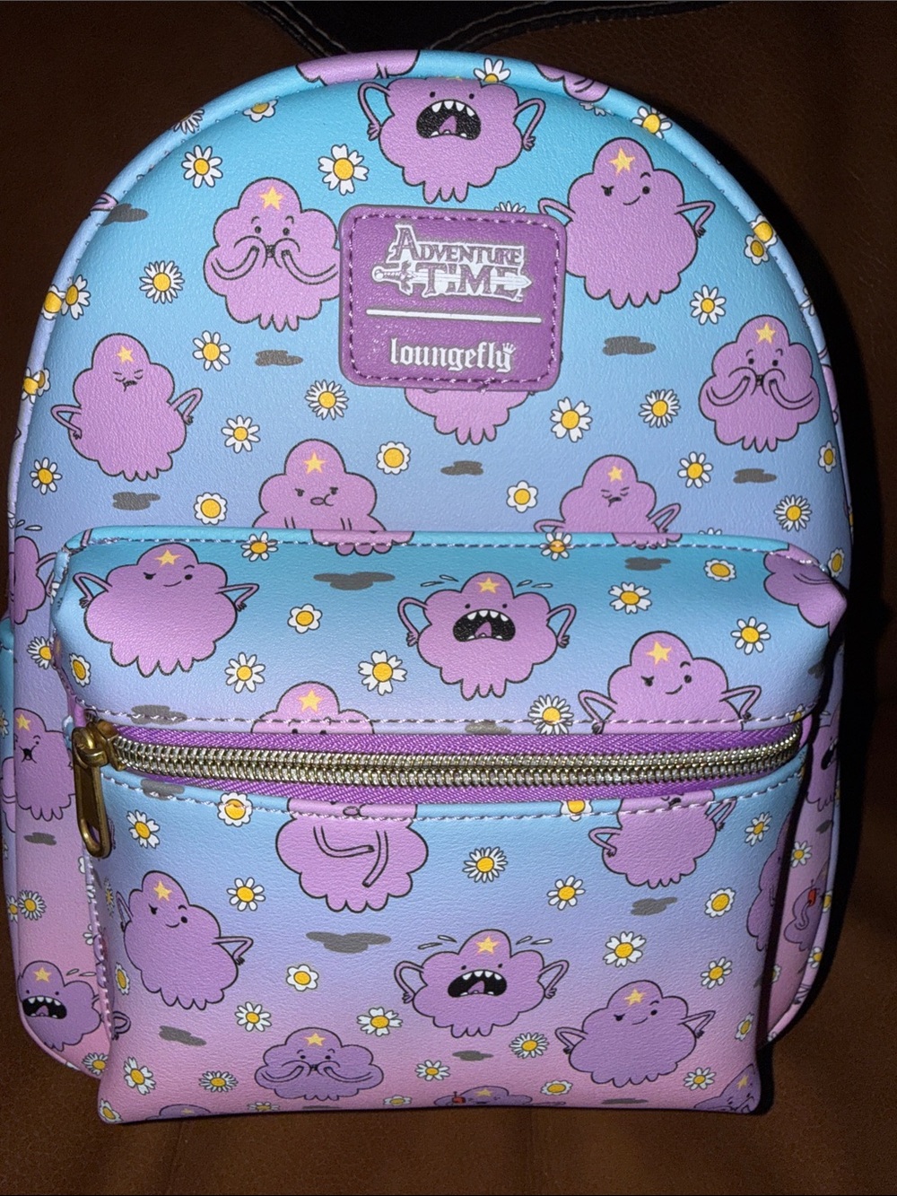 Loungefly Lumpy Space Princess pastel blue and purple mini backpack